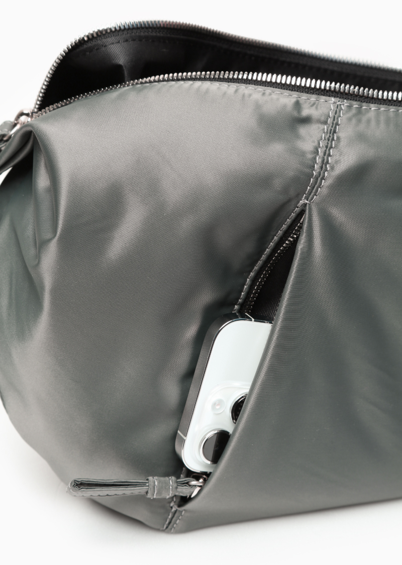 City Half Moon Messenger Bag_Khaki grey MADGOAT